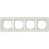 0214411	 Рамка с белой подложкой E3 Светло-серый / Белый 4-постовая Gira