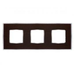 FD01453WCB Рамка Belle Epoque Wood Wenge / Bright chrome 3-постовая гор/верт. Fede