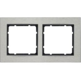 10223606 Рамка B.7 Антрацит, нержавеющая сталь 2-постовая Berker