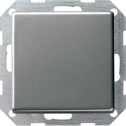 285120 Клавишный выключатель с самовозвратом перекрестный вертикальный, с тыльной подсветкой Сталь Gira E22