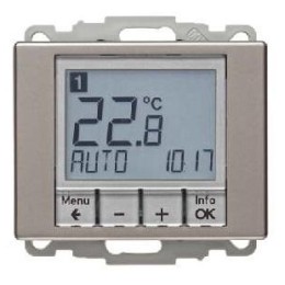 20449004 Регулятор температуры, с центральной панелью цвет: стальной, лак Arsys Berker