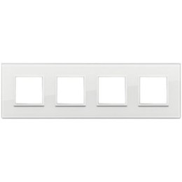 21669.87 Рамка Eikon Evo белый бриллиант стекло 8 модулей Vimar