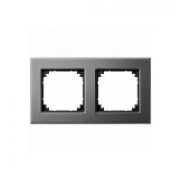 MTN403214 Рамка M-Elegance Серый родий 2-постовая Merten