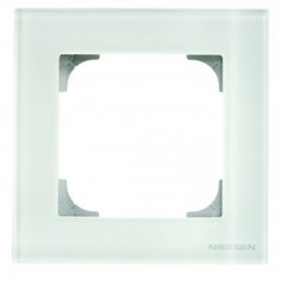 8571 CB Рамка Sky Белое стекло 1-постовая ABB