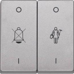 MTN435660 Клавиша x2 с надписями для горничной, алюминий Merten