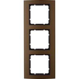 10133001 Рамка B.3 Коричневый / Антрацит 3-постовая вертикальная Berker