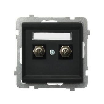Ospel Sonata Черный металлик Розетка для выравнивания потенциалов 2-я GPE-2R/m/33