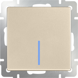 WL11-SW-1G-2W-LED Выключатель одноклавишный проходной с подсветкой (шампань) Antik Werkel a040917
