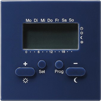 237046 Терморегулятор с таймером и функцией охлаждения Синий Gira S-color