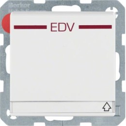 47526059 Штепсельная розетка SCHUKO, с откидной крышкой, с оттиском, с полем для надписи, Q.1/Q.3, цвет: полярная белизна, с эффектом бархата Berker