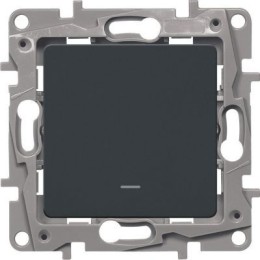 672615 Выключатель/переключатель с подсветкой - Etika - 10 A - 250 В~ - антрацит Legrand