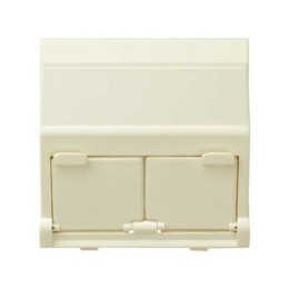 27086-32 Адаптер со шторками на 2 коннектора AMP (UTP, FTP), SYSTYMAX (RJ12, UTP), широкий модуль, Simon 27, слоно