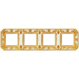 FD01354OPEN Рамка Smalto Italiano Siena Pearl white 4-постовая Fede