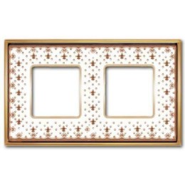 FD01342MAOB Рамка Vintage Porcelain Brown LYS / Золото 2-постовая Fede