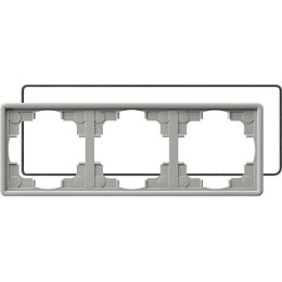 025342 Рамка с уплотнительной вставкой S-color Серый 3-постовая Gira
