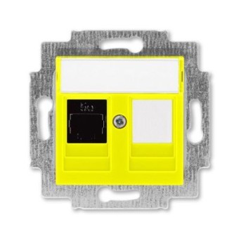 Розетка телефонная ABB Levit RJ45 категория 5e и заглушка жёлтый 5014H-A51017 64W 2CHH295117A6064
