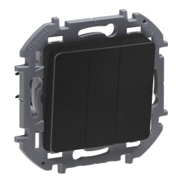 Выключатель трехклавишный 10 AX - 250 В Антрацит Legrand INSPIRIA 673643