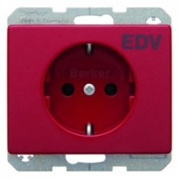 47150082 Штепсельная розетка SCHUKO с надписью цвет: красный, с блеском Arsys Berker