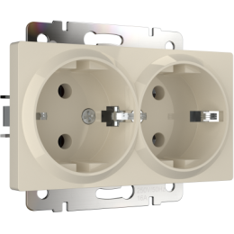 WL03-SKG-02-IP20 Розетка двойная с заземлением (слоновая кость) Antik Werkel a033472