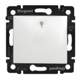 774412 Valena Выключатель кнопочный 1-клавишный с символом "лампа" Legrand