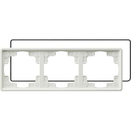 025340 Рамка с уплотнительной вставкой S-color Белый 3-постовая Gira