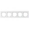 0215410	 Рамка с белой подложкой E3 Белый / Белый 5-постовая Gira