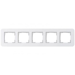 0215410	 Рамка с белой подложкой E3 Белый / Белый 5-постовая Gira