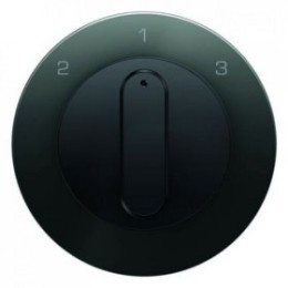 10842045 Центральная панель с вращающейся ручкой для 3-уровневого выключателя, черная, с блеском, без 0-положения R.1/R.3 Berker