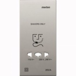 MTN213446 Механизм розетки для бритья сталь.лакир Merten