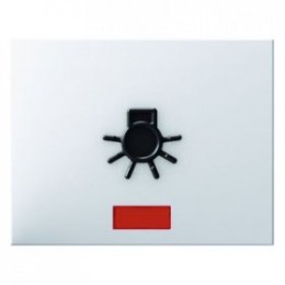 16517109 Клавиша с красной линзой и выступающим символом "Свет" цвет: полярная белизна, с блеском K.1 Berker