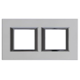 HA4802M2HSAN Рамка Axolute Квадрат Серебро 2+2 модуля Bticino