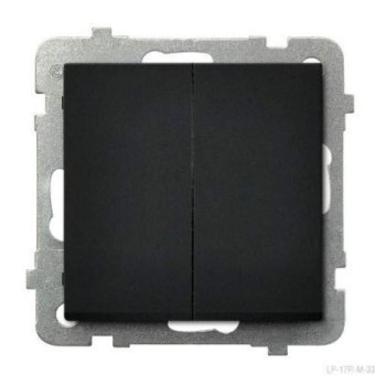 Ospel Sonata Черный металлик Выключатель кнопочный 2-ой, без рамки LP-17R/m/33