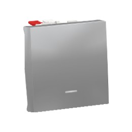 NU320330S Переключатель 1-клавишный, с нейтралью, сх.6а, 2 модуля, Алюминий Schneider Electric