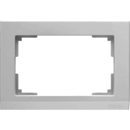 WL04-Frame-01-DBL Рамка для двойной розетки (серебряный) Stark Werkel a040286