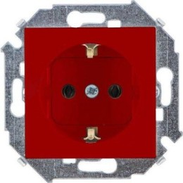 1591432-037 Розетка с заземлением Schuko, 16А 250В, винтовой зажим, красный Simon 15