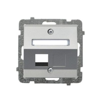 Ospel Sonata Серебро матовое Накладка компьютерной розетки наклонной 1-й, без рамки GPK-1RS/p/38