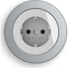 10112074 Рамка R.Classic Полярная белизна, алюминий 1-постовая Berker