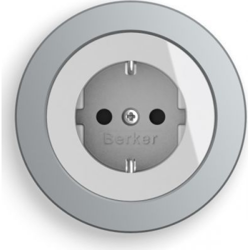 10112074 Рамка R.Classic Полярная белизна, алюминий 1-постовая Berker