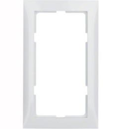 13098989 Рамка с большим вырезом S.1 Полярная белизна с блеском 2-постовая Berker