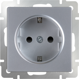 WL06-SKGS-01-IP44 Розетка с заземлением и шторками  (серебряный) Antik Werkel a029831