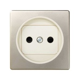 82040-64 Накладка на розетку двухполюсную 2Р без заземления, с защитными шторками, S82, S82N, шампань-слонова Simon