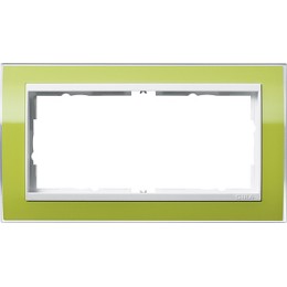1002743 Рамка без перегородки Event Clear Зеленый / Белый 2-постовая Gira