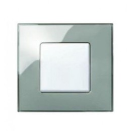 27771-34 Рамка декоративная, 1 пост, (+суппорт), Simon 27 Neos, Глянец, дымчатое стекло