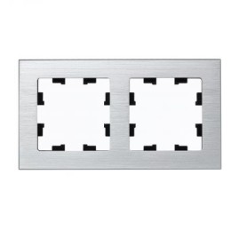 ATN312102 Рамка двойная Schneider Electric Atlasdesign Nature, серебро металл