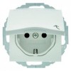 47468989 Штепсельная розетка SCHUKO с откидной крышкой и полем для надписи цвет: полярная белизна, с блеском S.1/B.3/B.7 Glas Berker