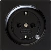 018247 Розетка с заземляющими контактами 16А/250В с индикатором Черный Gira S-color