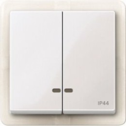 MTN3424-0319 Две клавиши с окош.для свет.инд.IP 44 белый Merten