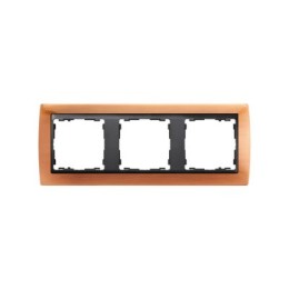 82834-36 Рамка декоративная, 3 поста, Simon 82, античная медь-графит