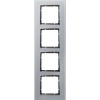 10146414 Рамка B.7 Алюминий, стекло 4-постовая вертикальная Berker