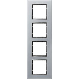 10146414 Рамка B.7 Алюминий, стекло 4-постовая вертикальная Berker